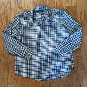 Vinyard Vines Performance Slim Fit Tucker Button Up Blue & Pink Plaid Size L